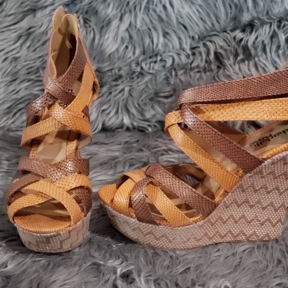 Strappy wedges